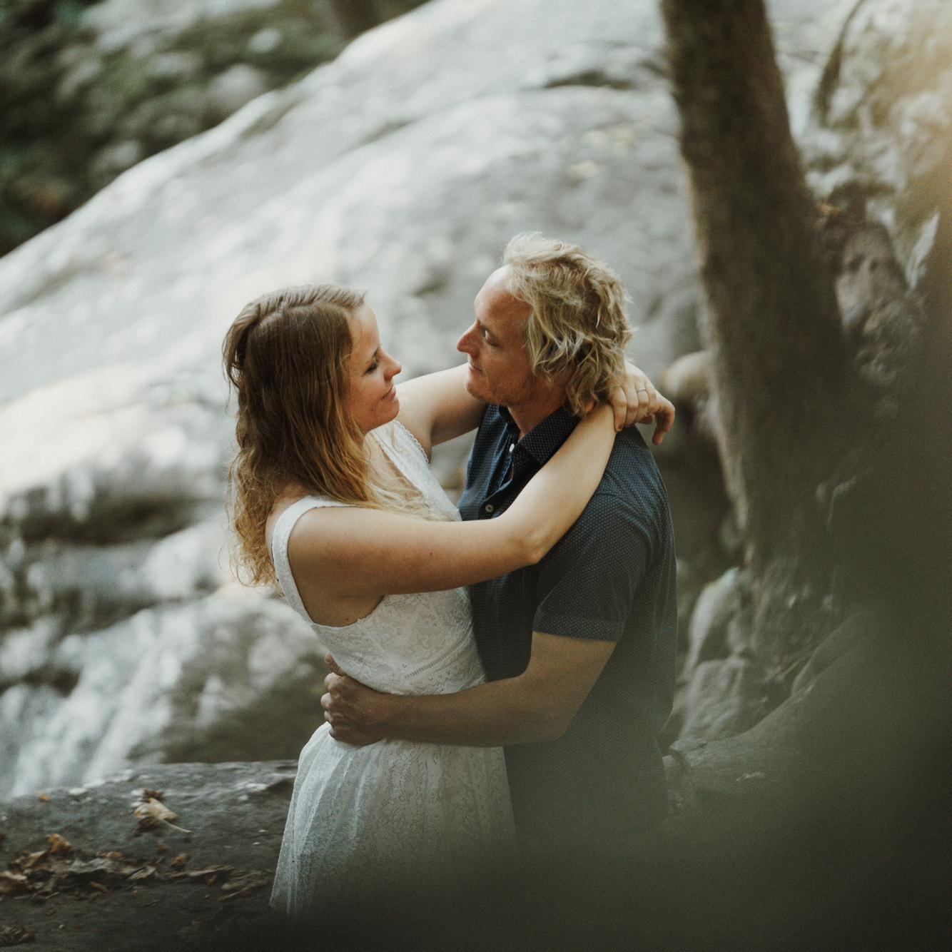Our engagement photos taken by our friend Xavier Hazen at Glenn Falls, Tennessee.