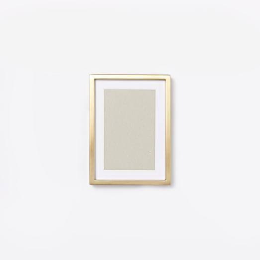 Gallery Frame, Polished Brass, 4" x 6" (5" x 7" without mat)