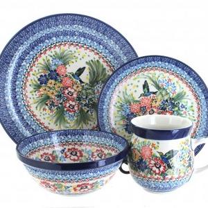 Polish Pottery 32 Piece Dinner Set for 8 place settings