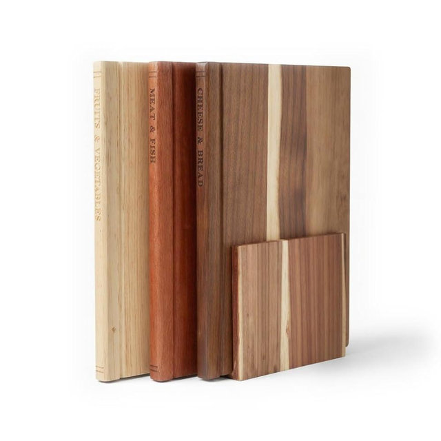 PHEESLFQG Book Cutting Board Set of 3 With Stand, Wooden Cutting Boards for Kitchen, Wood Cutting Boards Set for Meat Cheese Vegetable