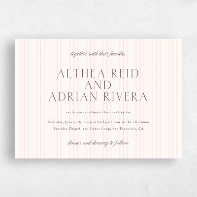 Light Pink Wedding Invitation - Sorrel Landscape