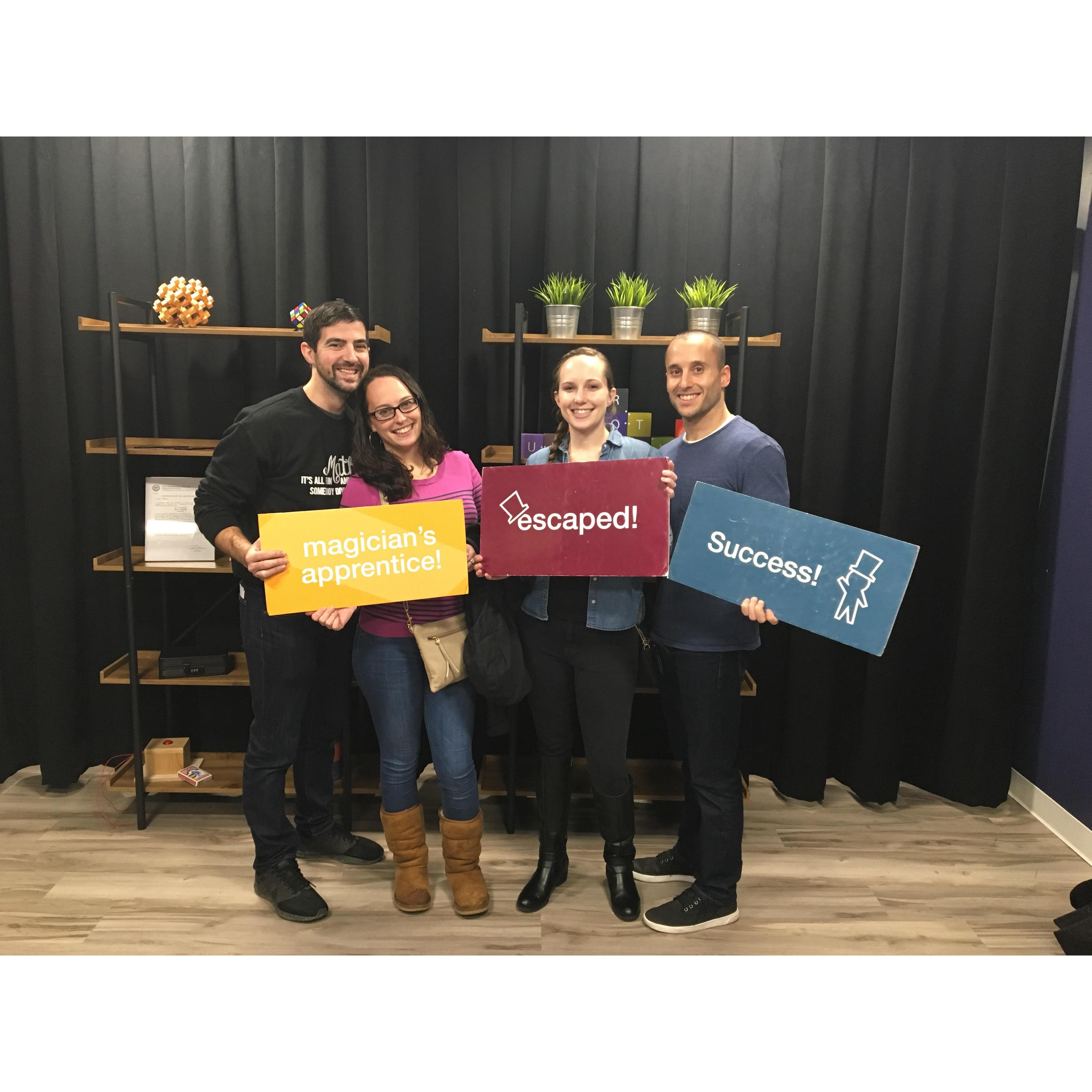Escape Room with Jen and Cory.