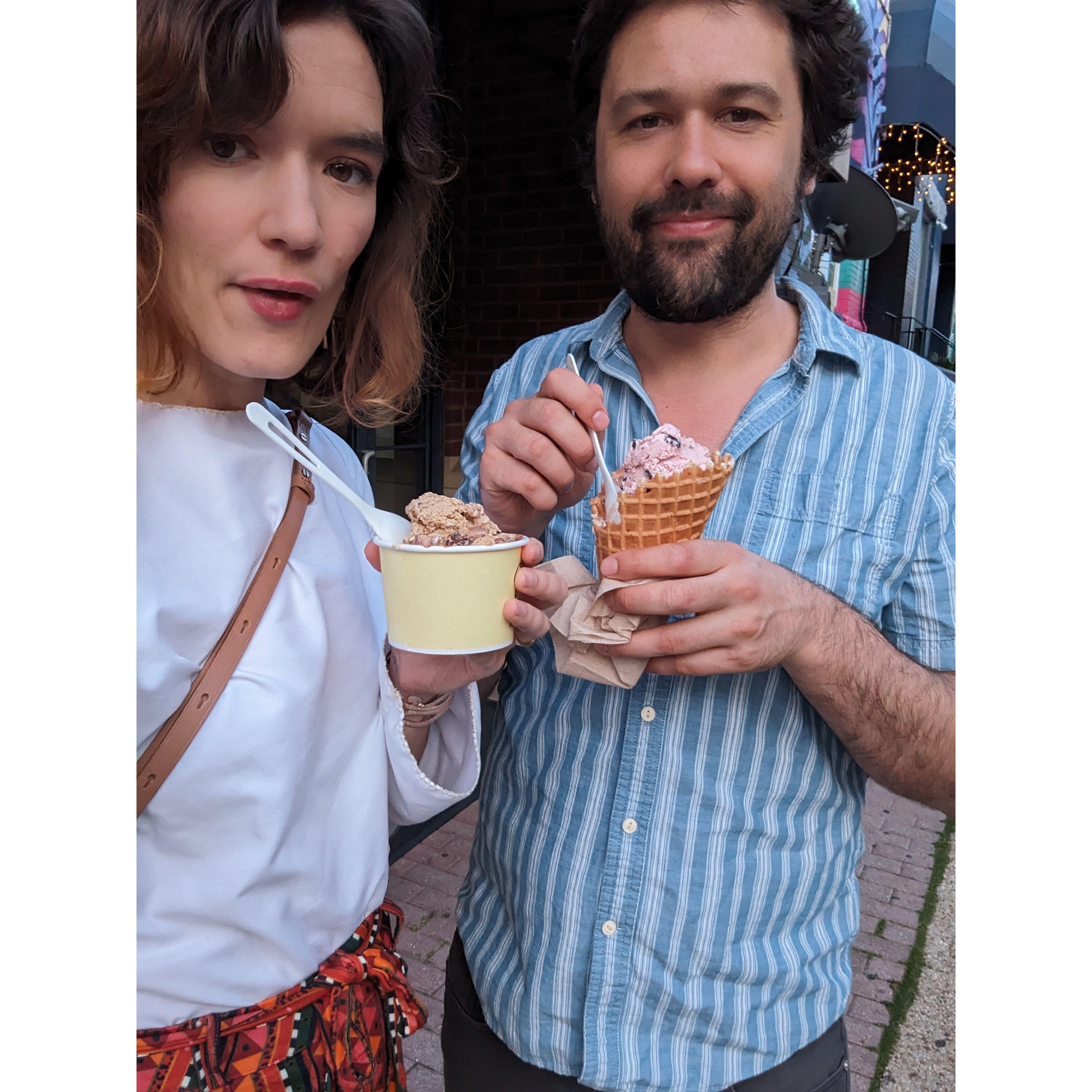 with Ben's real love (ice cream)