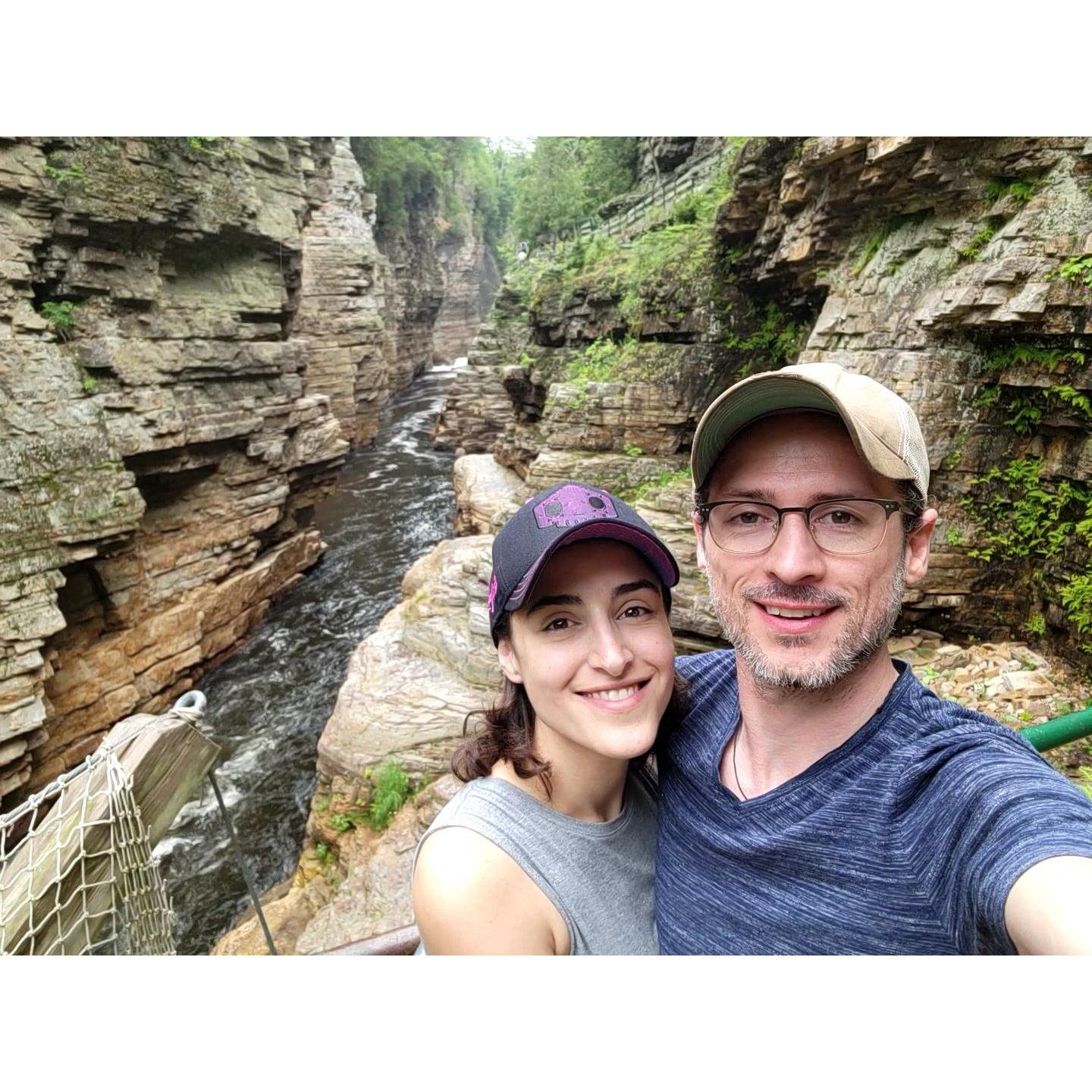 At Ausable Chasm on our first vacation together!
