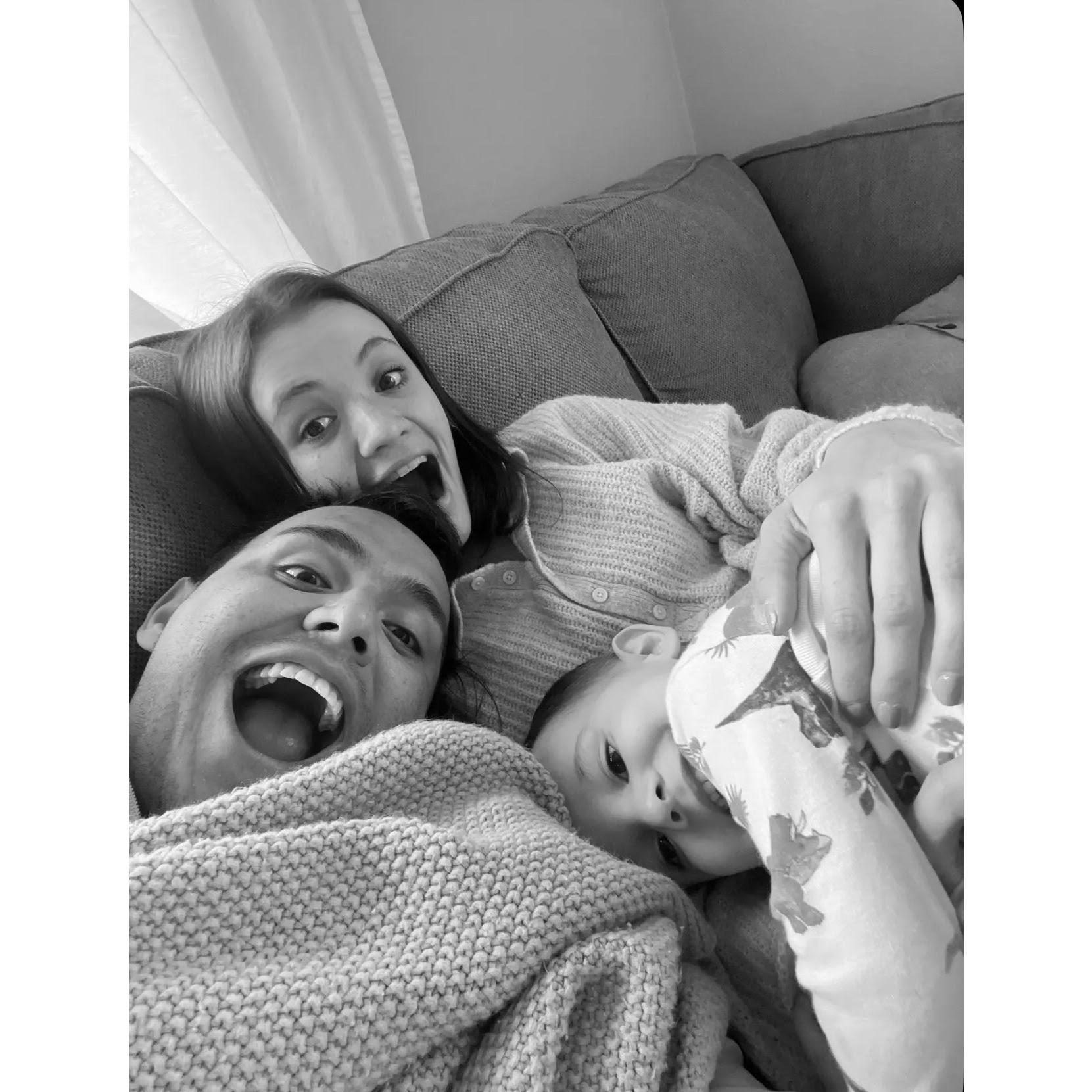 Alex and I hanging out with his sweet nephew Emerson!