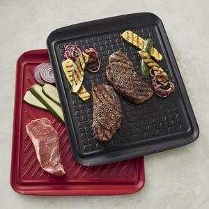 Williams Sonoma XL Grill Prep Trays, Set of 2, Red & Black