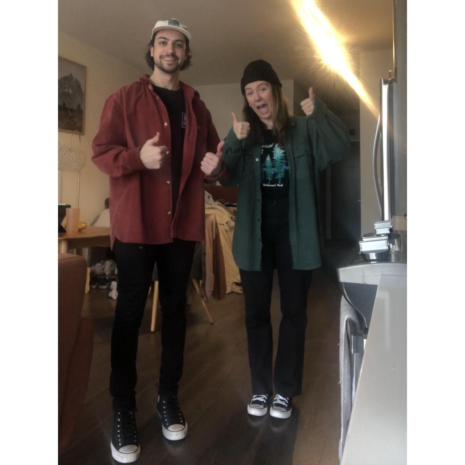 One of many days we showed up dressed in the same outfits