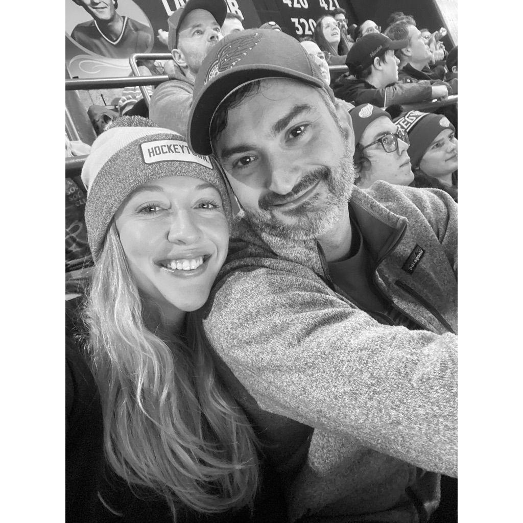 Our first photo together... Go Red Wings!