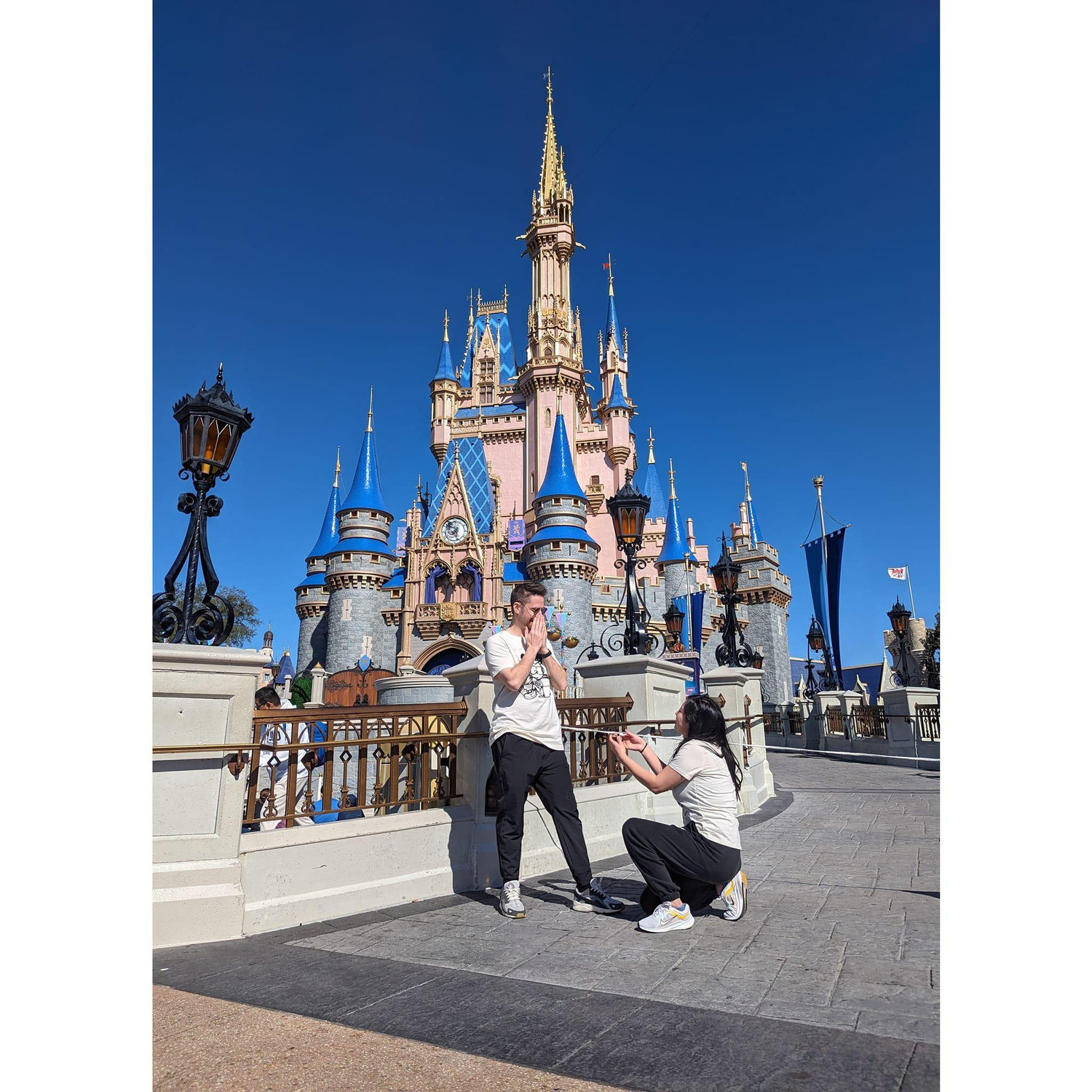 Kim planned a fake proposal in front of the Disney castle with a tin of Altoids. (Feb. 2024)