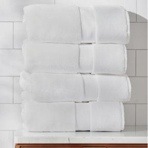 Organic Hydrocotton Set of 4 Bath Towels - White