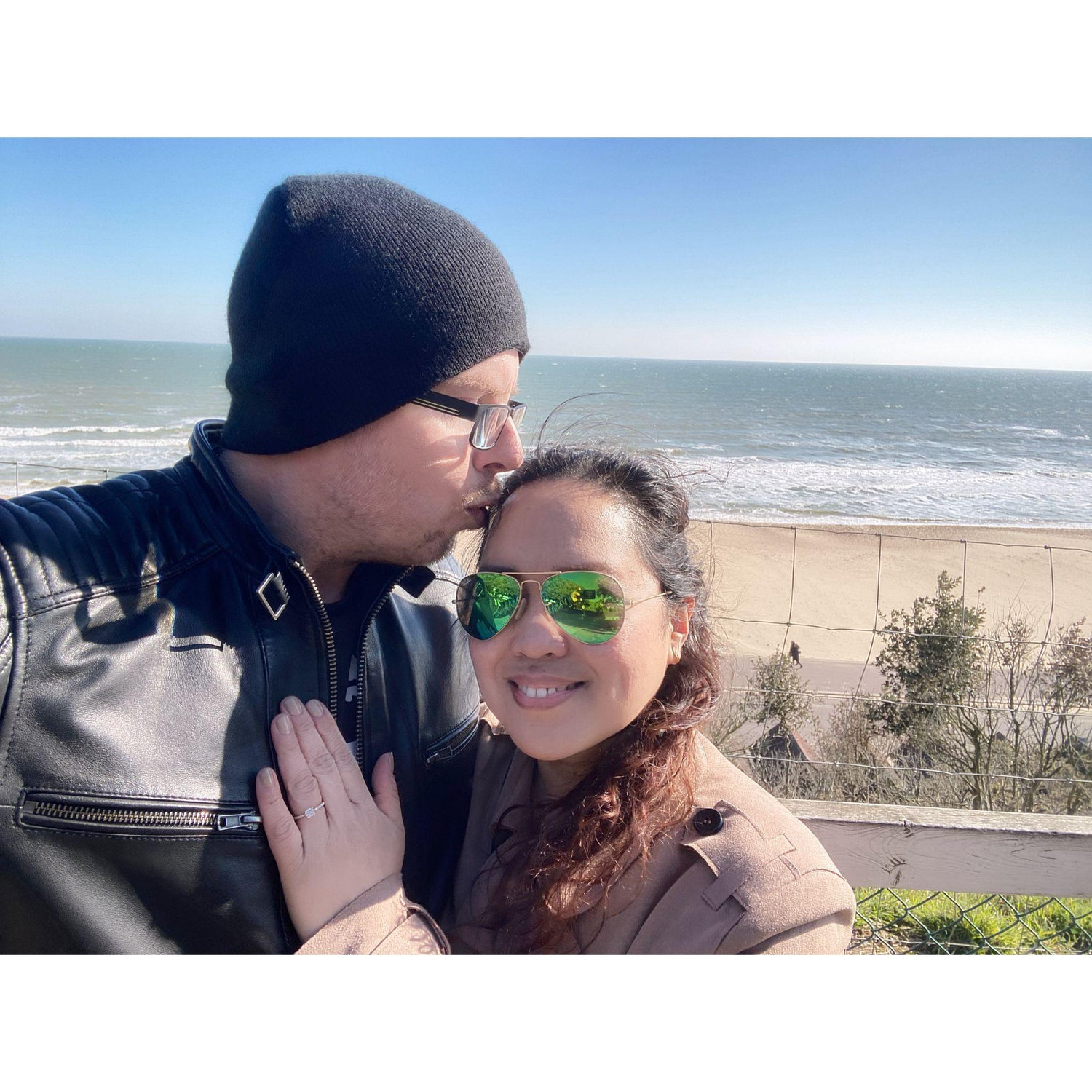 Bournemouth beach, he said " thank you for saying yes!"