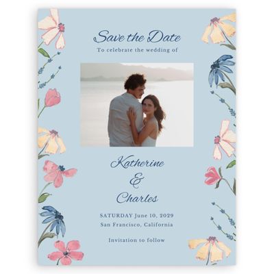 Baby Blue Wedding Digital Save the Date - Mireille Photo