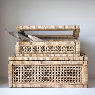 2-Piece Woven Rattan Display Boxes