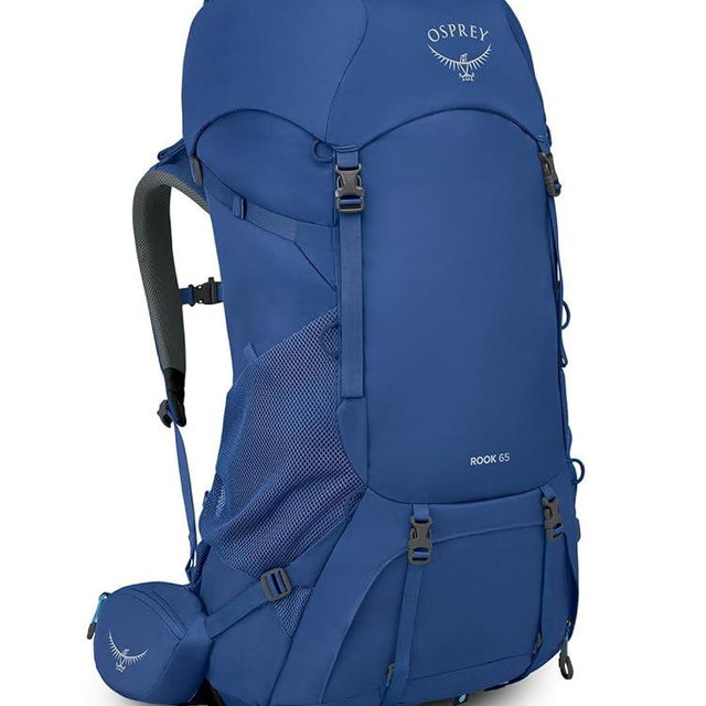 Osprey Rook 65L Men's Backpacking Backpack, Astology Blue/Blue Flame