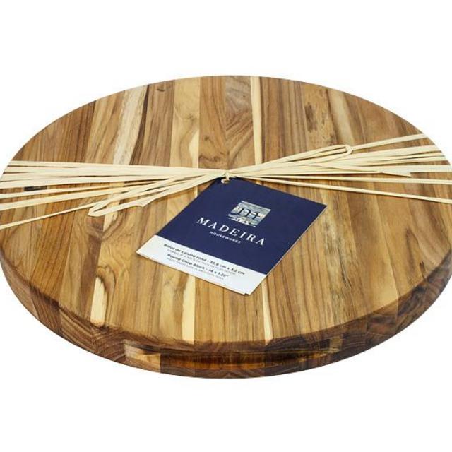 Madeira Teak Round Chop Block 14 x 1.25