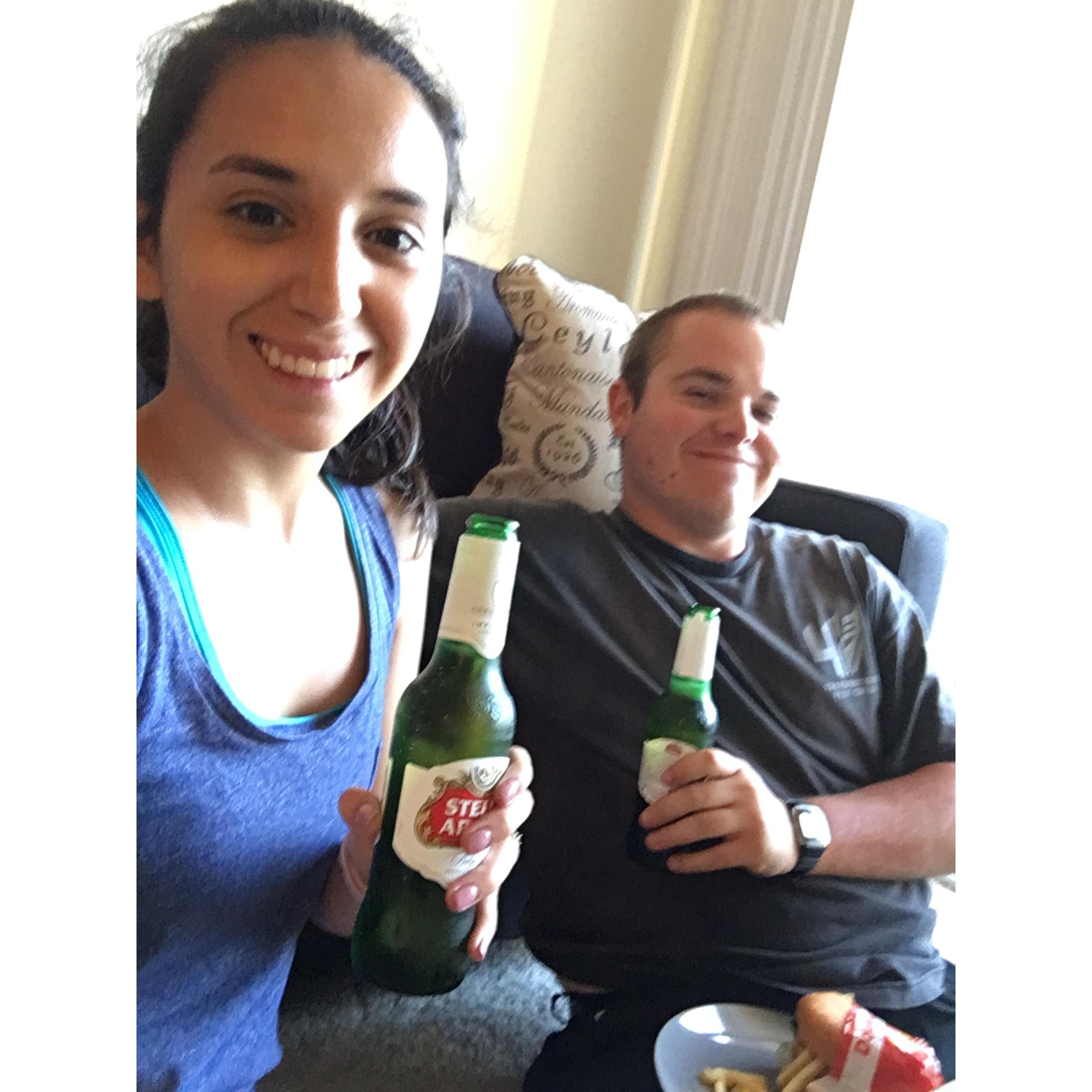 Our first night in our own apartment 
July 2018
