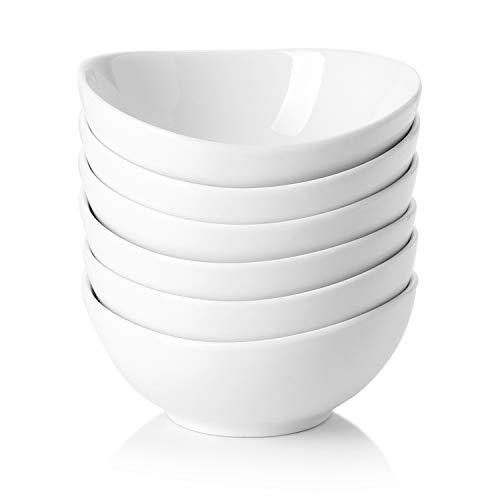 Sweese 123.001 Porcelain Mini Bowls - 4 Ounce for Dipping Sauces, Small Side Dishes - Set of 6, White