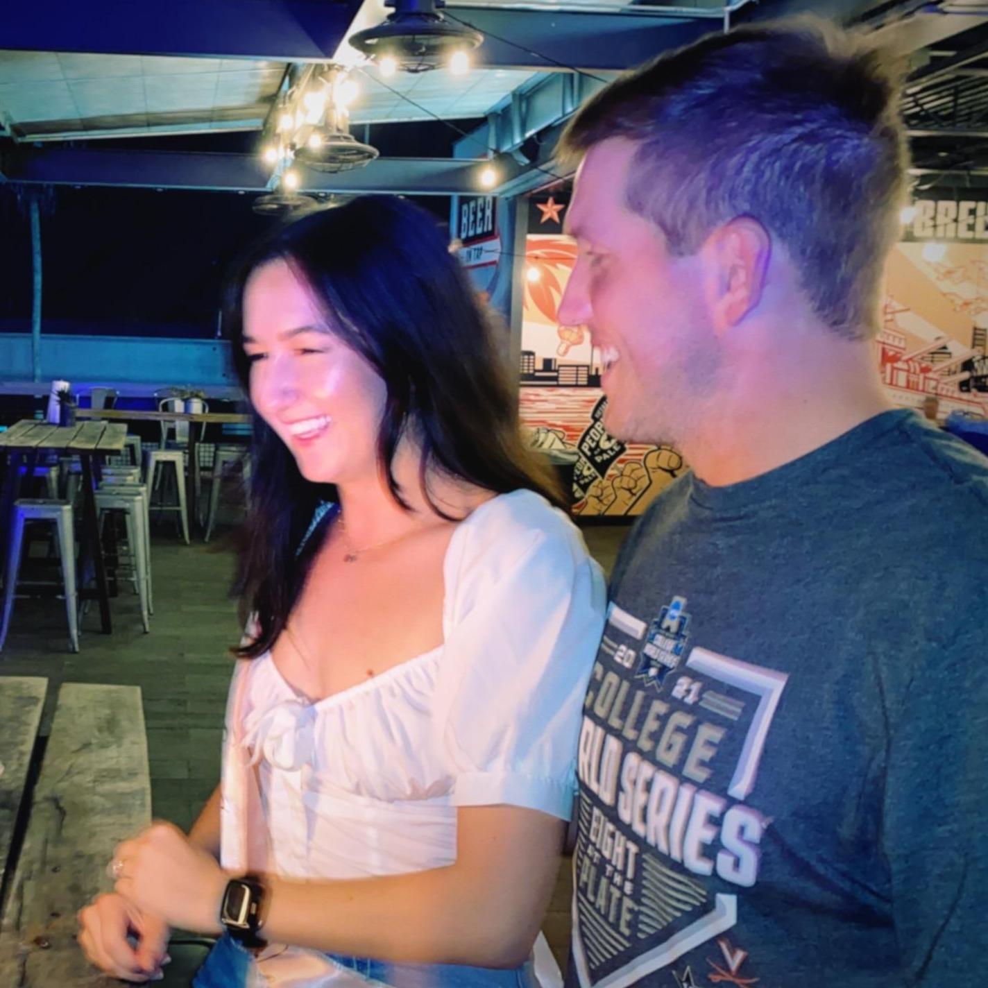 At our surprise engagement party (shoutout to all our friends!) | Intuition Brewery | October 22, 2021