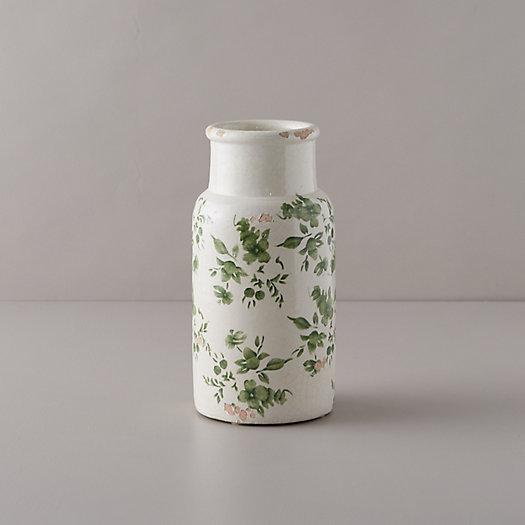 Green Chinoiserie Column Vase