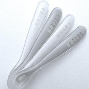 BEABA First Stage Silicone Spoons - Set of 4, Cloud