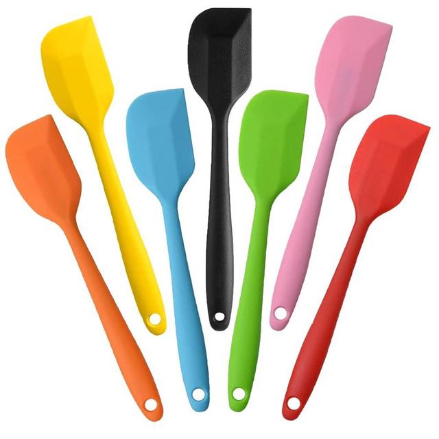 Best Mother's Day Gift,7 Pieces Silicone Spatula, 11 Inche Non-stick Spatulas with Stainless Steel Core,Heat Resistant-500℉, Food Grade Silicone, Dishwasher Safe, for Mixing,Cooking,Baking (A)