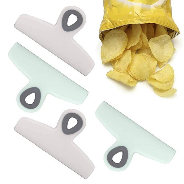 Cook With Color Bag Clips, 4 Large Heavy Duty Chip Clips for Food Storage  with Air Tight Seal Grip for Snack Bags and Food Bags, Jumbo Food Clips