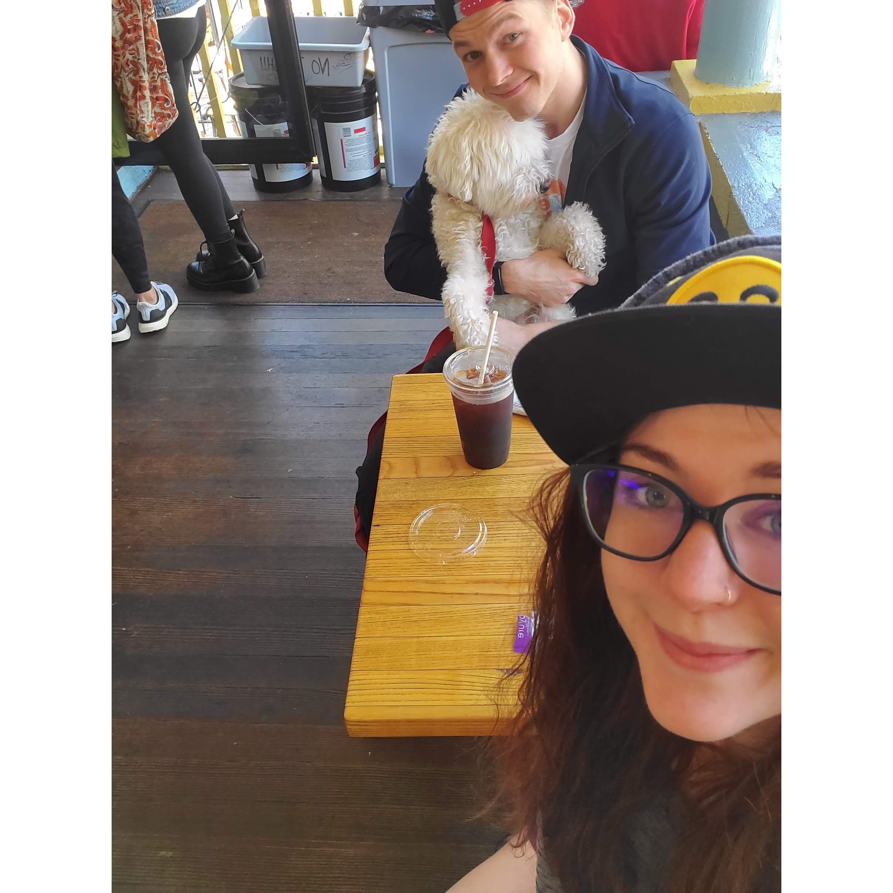 This photo was taken at Stella's, the coffee shop in Denver where Austin and Rachel went on their first date.