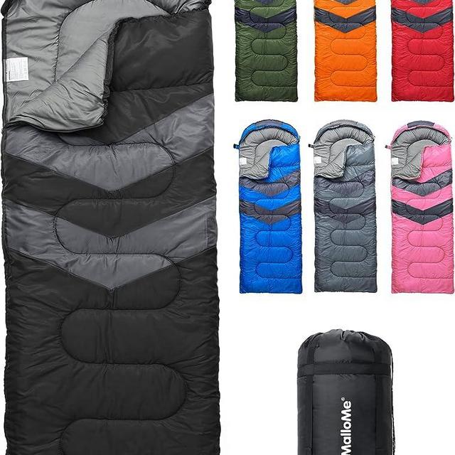 MalloMe Sleeping Bags for Adults Cold Weather & Warm - Backpacking Camping Sleeping Bag for Kids 10-12, Girls, Boys - Lightweight Compact Camping Gear Must Haves Hiking Essentials Sleep Accessories