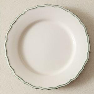 EARTHENWARE DINNER PLATE WITH CONTRASTING RIM