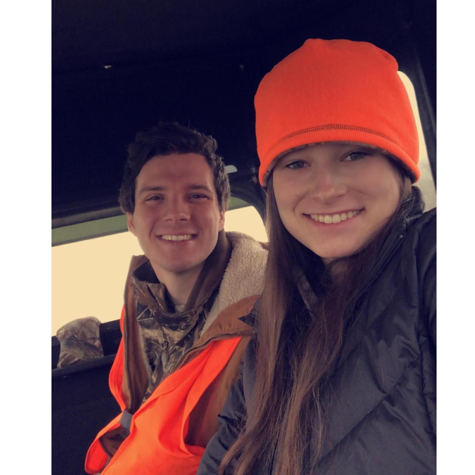 On our hunting weekend at Claire's godparent's cabin!
