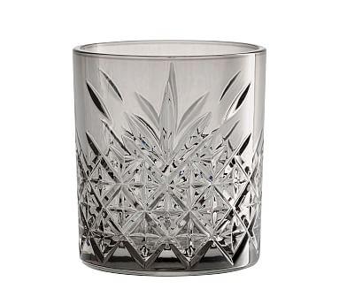 Trellis Etched Double Old Fashioned Glass