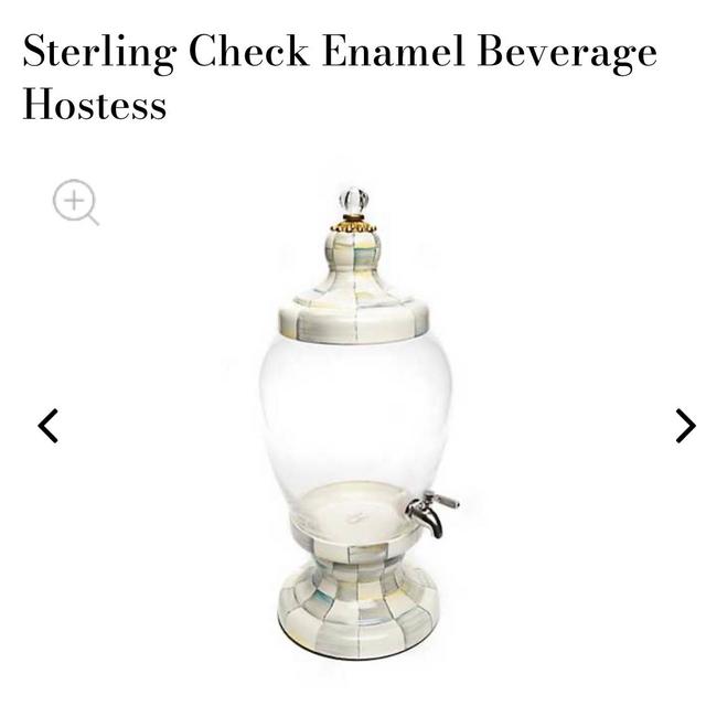 MacKenzie Childs Sterling Check Enamel Beverage Hostess