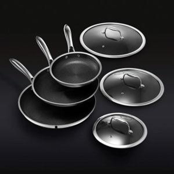Hybrid Fry Pan Set with Lids, 6pc