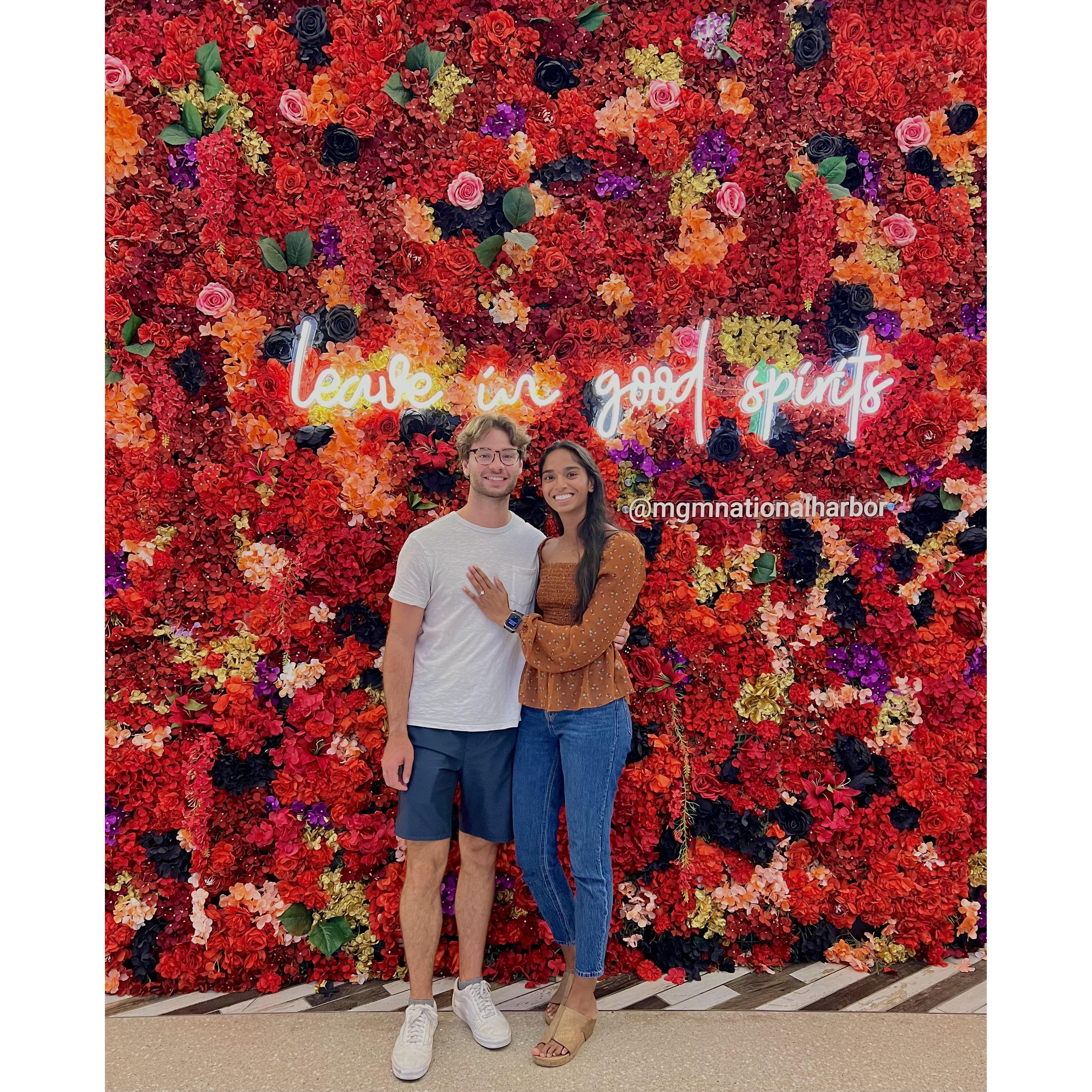 Post-engagement celebrations at MGM Casino in Alexandria, Virginia.