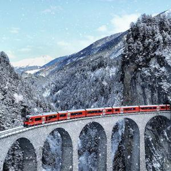 Winter Glacier and Bernina Express