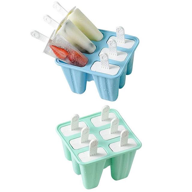 Helistar Popsicle Molds with Sticks 12 Pieces Silicone Ice Pop Molds BPA Free Popsicle Mold Reusable Easy Release Ice Pop Maker, Blue Green