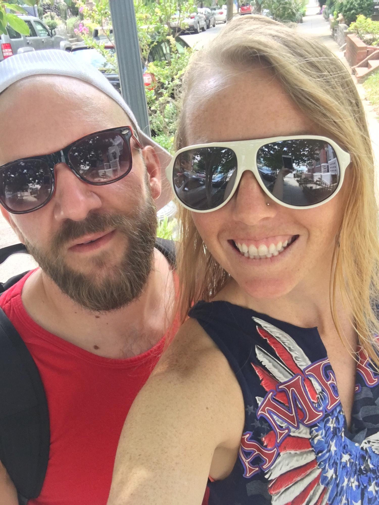Our first July 4th- heading to the pool in DC