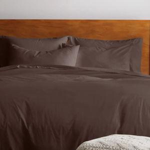 Organic Brushed Cotton Duvet Cover Set - Espresso, King/Cal King