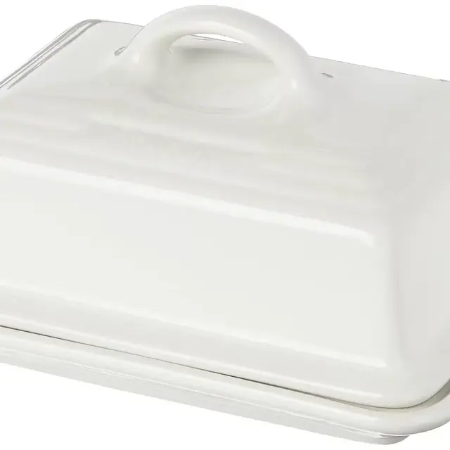 Le Creuset Stoneware European Butter Dish, White