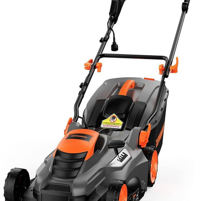 DOVAMAN 13Amp 16" Lawn Mower, 98% Collection, 13.2-Gallon Bag, 5-Position Height Adjustment, 3-Step Quick Vertical Fold Storage, 2-in-1 Mulching & Bagging, Corded Lawn Mower for Your Garden