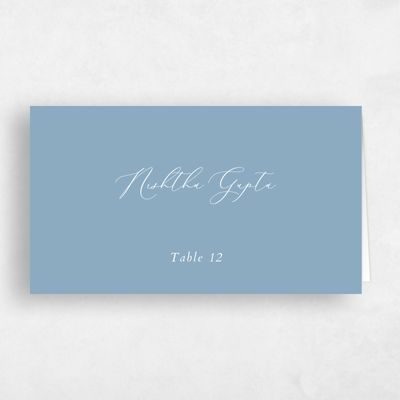 Dusty Blue Wedding Place Card - Niligan