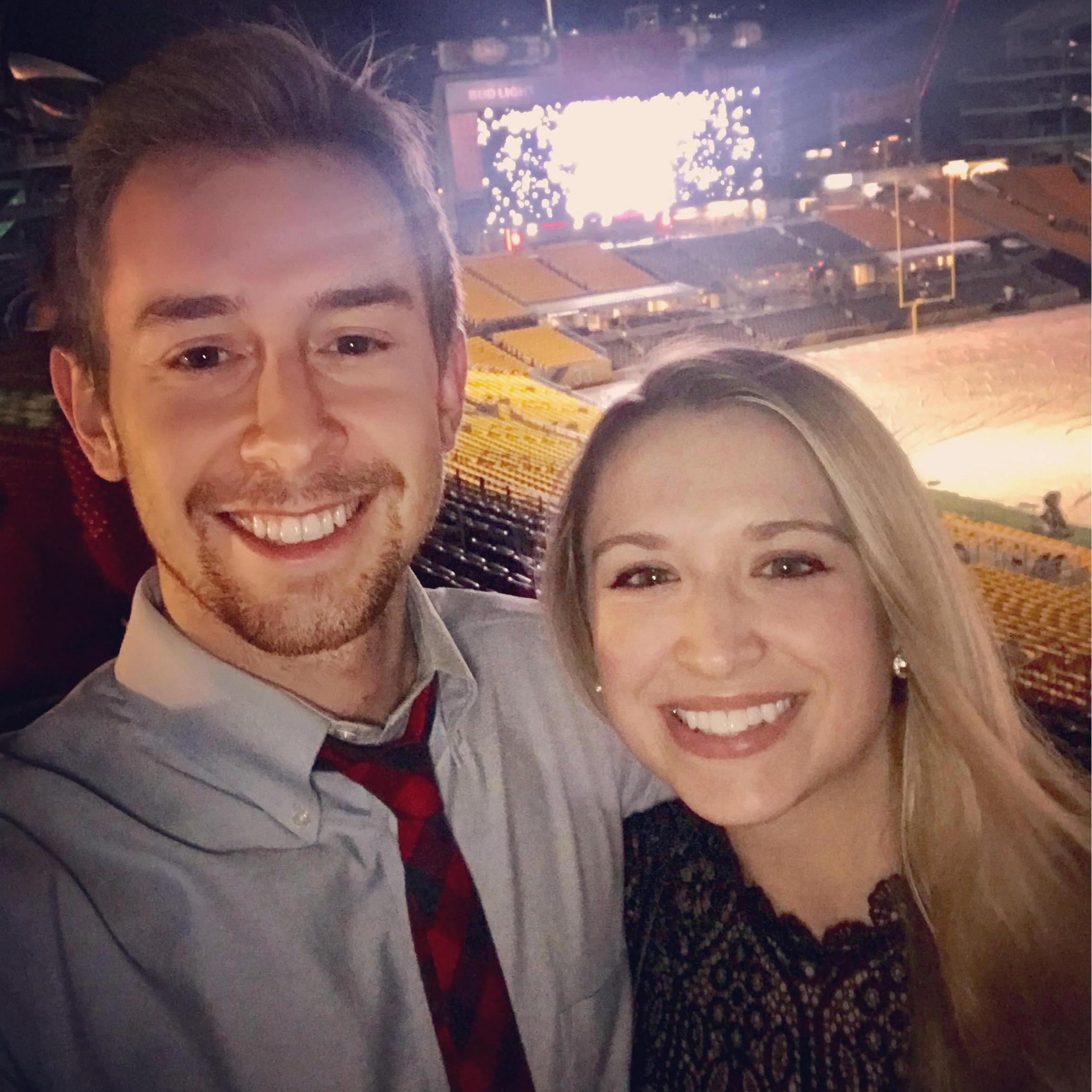 Celebrating Christmas at Jesse's company party at Heinz Field!