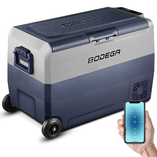 BODEGA 12 Volt Refrigerator Portable Freezer Car Fridge Dual Zone APP Control 53 Quart（50L）-4℉-68℉ RV Electric Compressor Cooler 12/24V DC and 100-240V AC for Outdoor, Vehicles, Camping, Travel