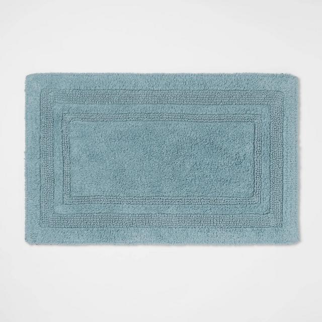 20x34 Performance Plus Cotton Reversible Bath Rug/Runner Turquoise - Threshold