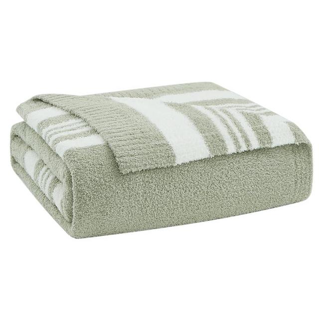 WRENGONGE Green Throw Blanket, 50x70 Soft Cozy Striped Throw Blankets for Couch, Sofa, Bed, Travel, Lightweight Fluffy Warm Plush Decorative Blankets for Women, Men,Kids