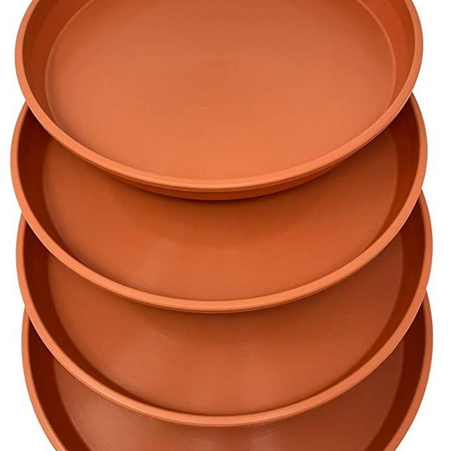 Matri Round Plastic Plant Saucer 13" Set of 4 Units (Clay Color)