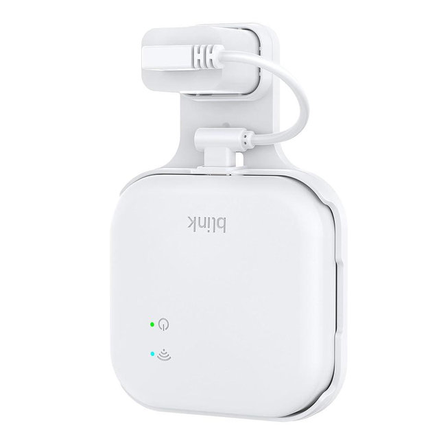PlusAcc Outlet Wall Mount for Blink Sync Module XR with Short Cable, Space-Saving Mounting Bracket Holder for Blink Outdoor Camera Indoor Home Security, No Drilling Required (White)