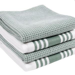 KAF Home Madison Set of 4 Absorbent, Durable and Soft Kitchen Towels | 18" x 28" - Sage