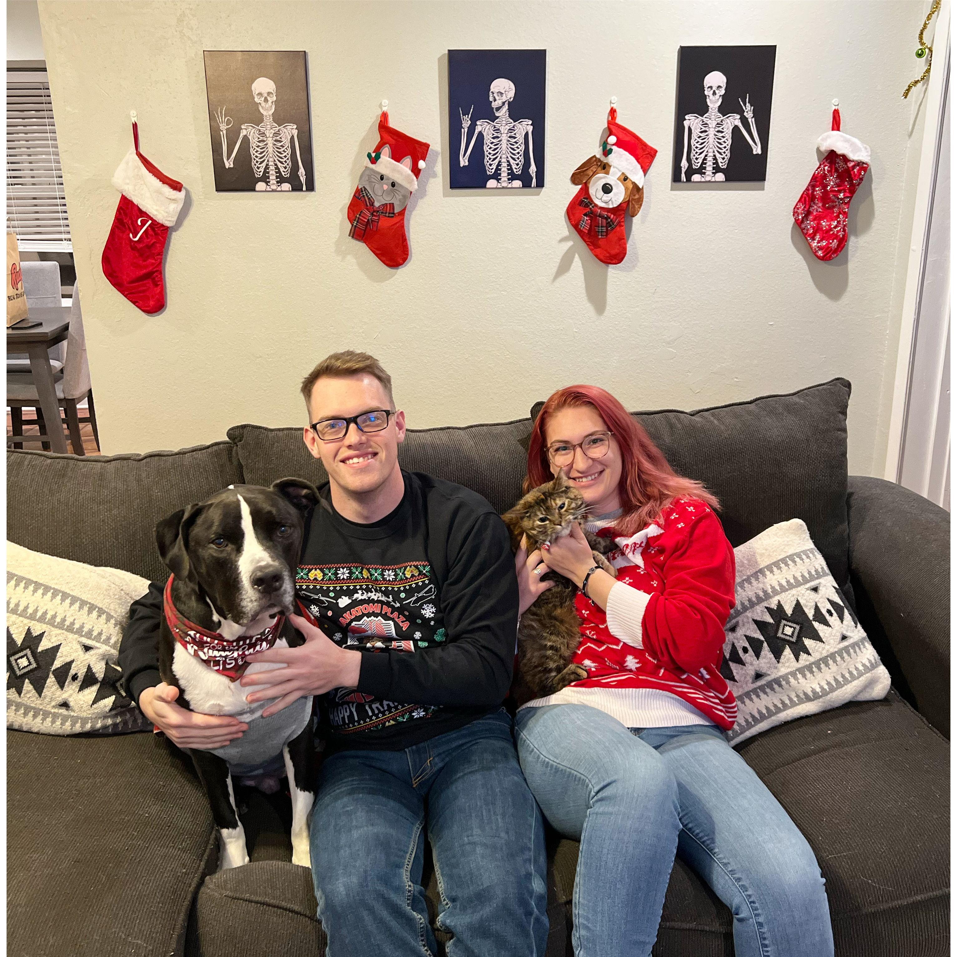 First family Christmas photo.