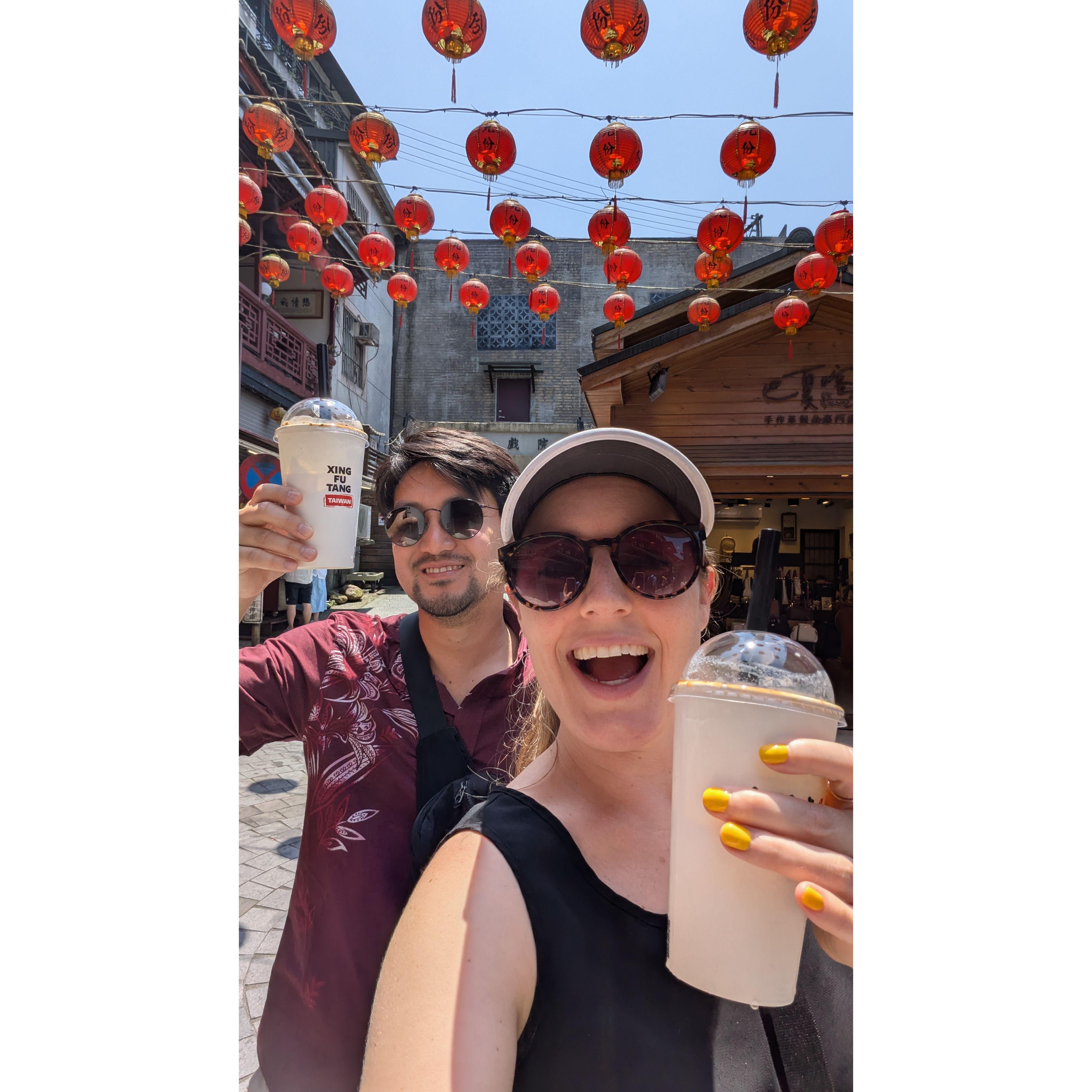 Bobba tea all-day in Jioufen, Taiwan
